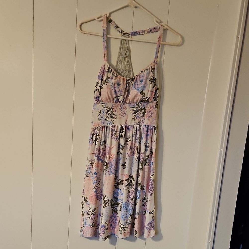 Derek Heart Floral Midi Dress - Pink and Blue